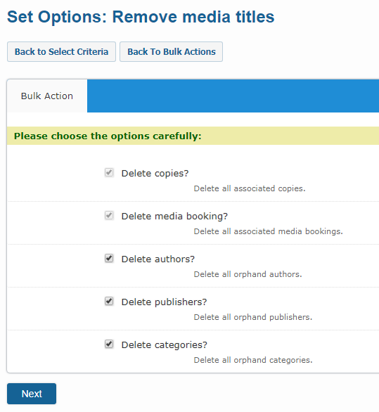 Bulk Actions delete medias