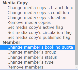 Bulk Actions member options