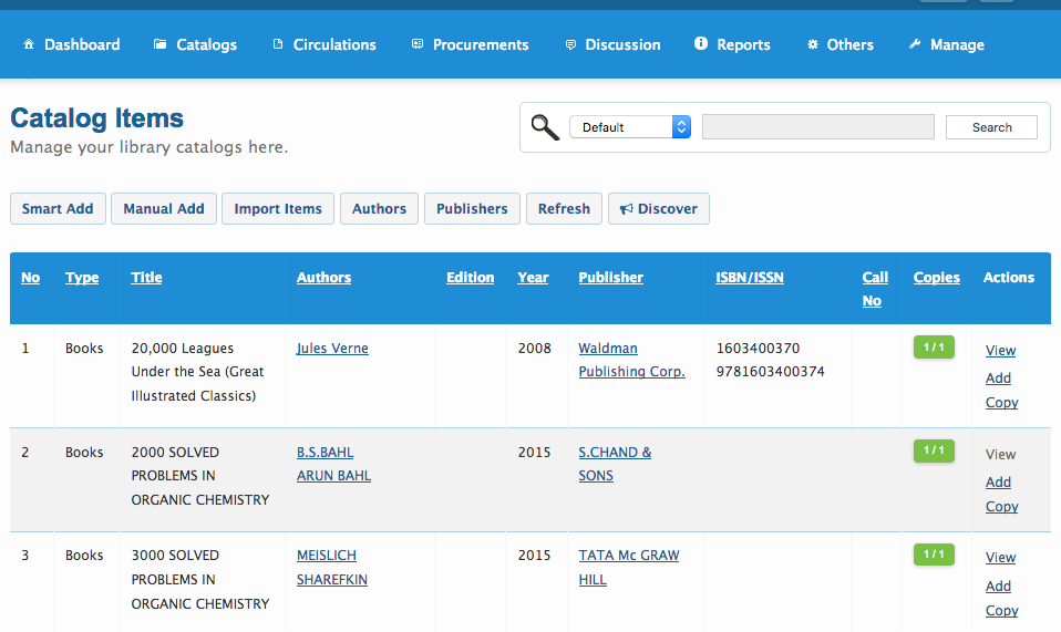 Catalog item view option