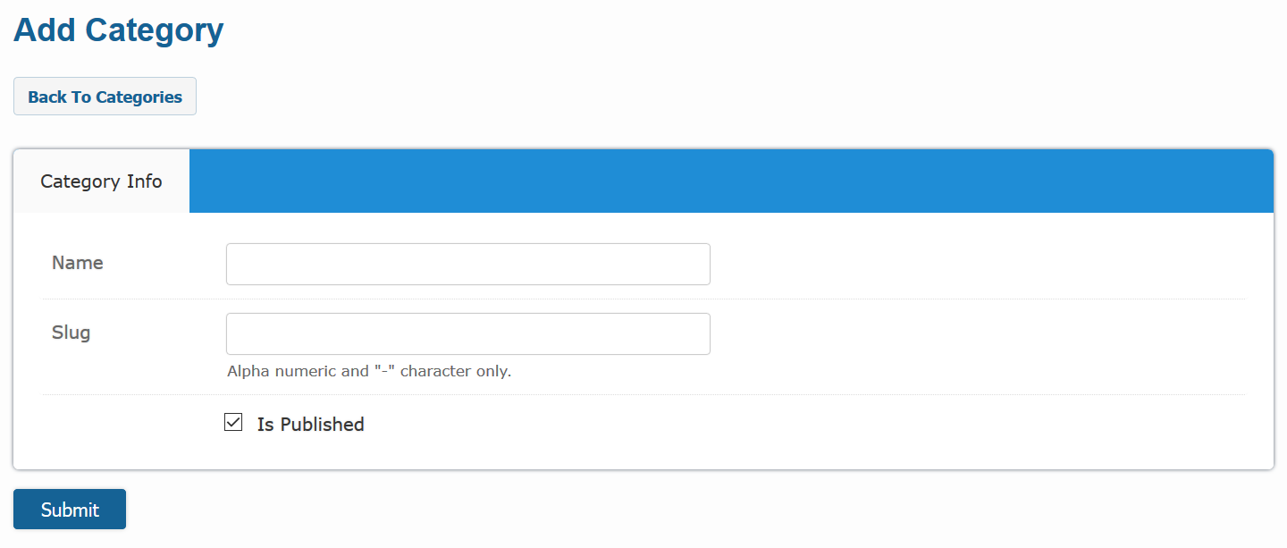Catalogs category add form
