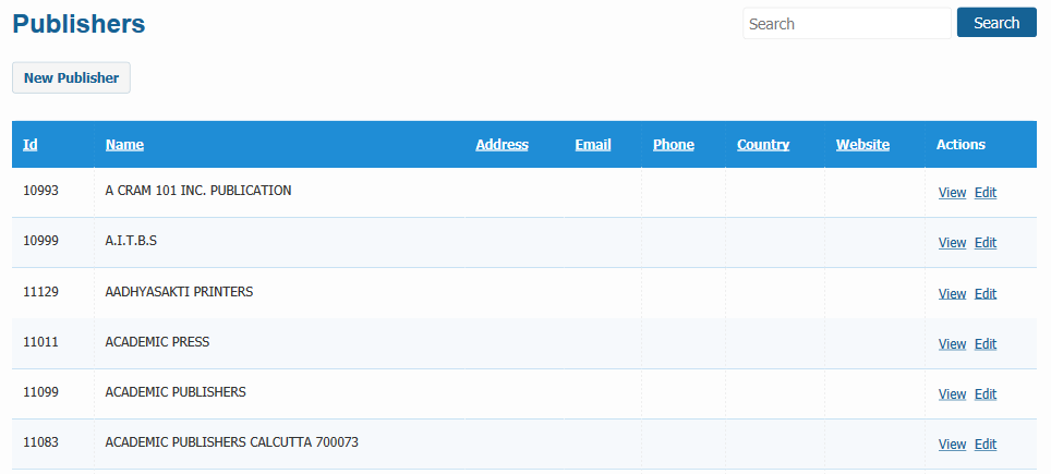 Catalogs publishers form