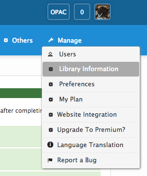 Library information menu