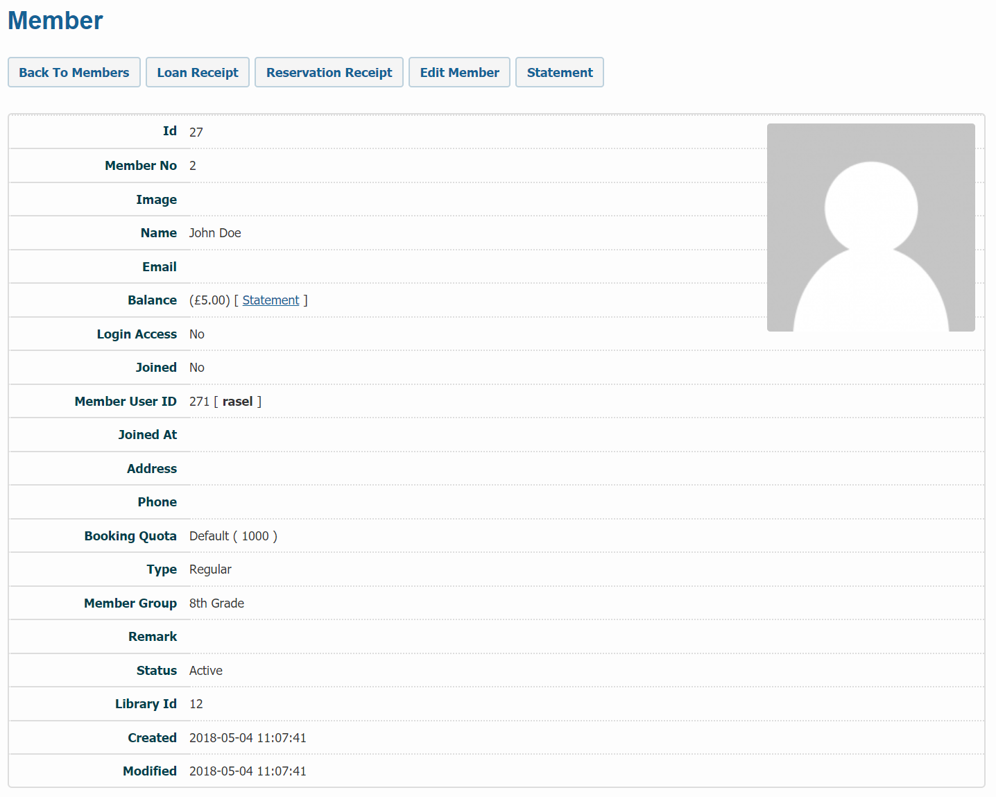 Members view form
