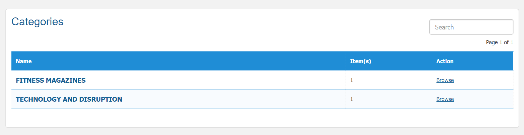 OPAC catalog search page
