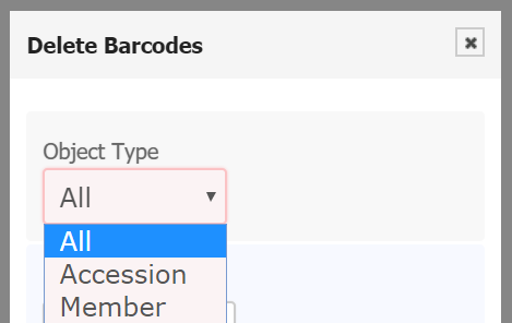 Barcode Labels object type