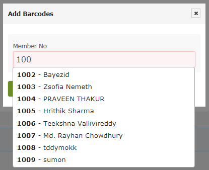 Barcode Labels add member no