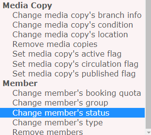 Bulk Actions change member's status