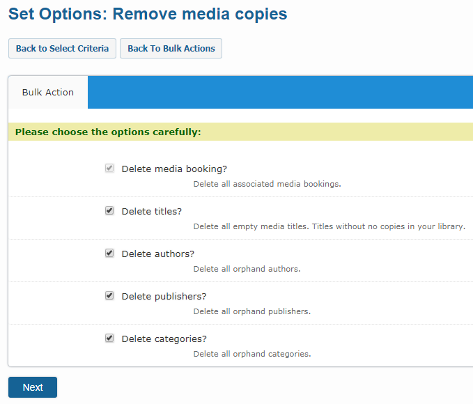 Bulk Actions delete copys