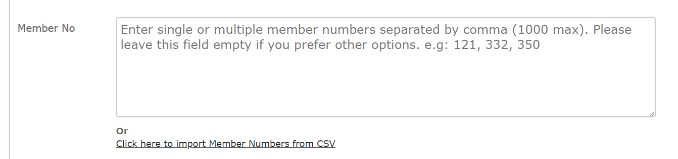 Bulk Actions member no