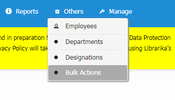 Bulk Actions dropdown menu