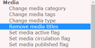 Bulk Actions remove media title
