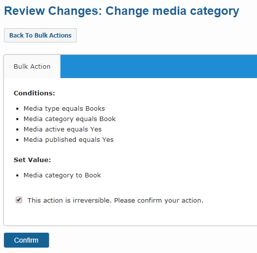 Bulk Actions review changes