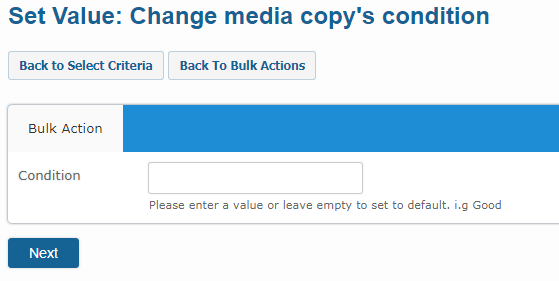 Bulk Actions set media copys condition