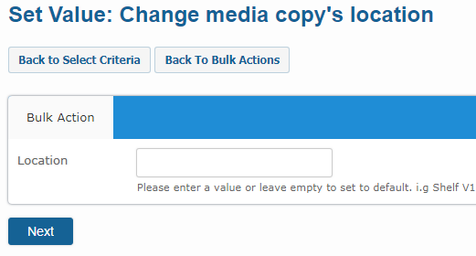Bulk Actions set media copys location