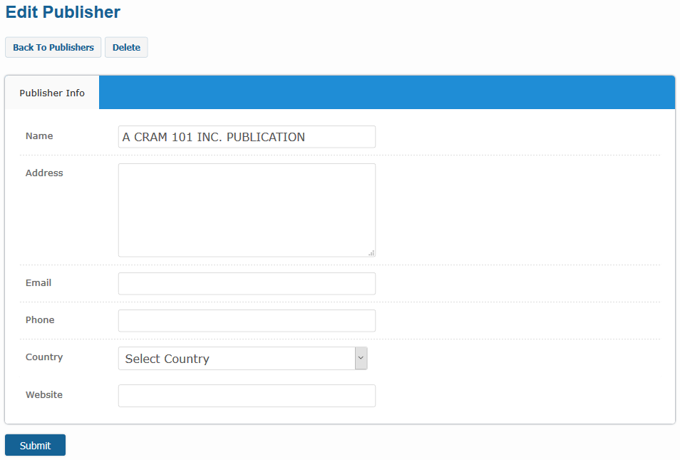 Catalogs publisher edit form
