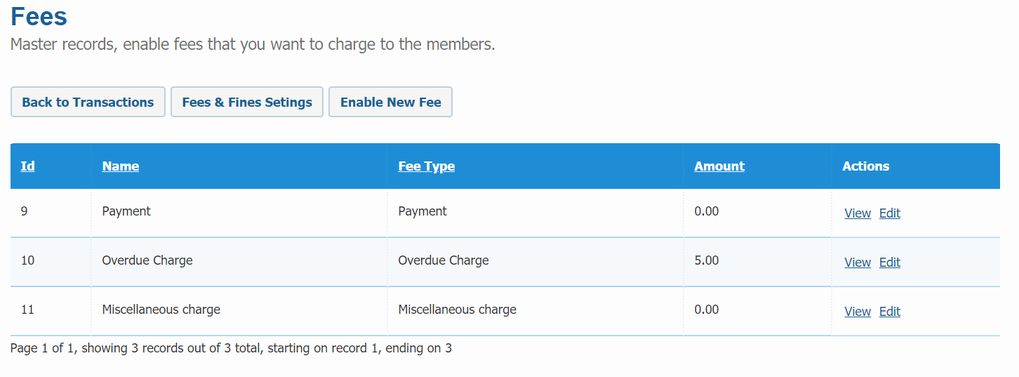 Fees & Payments fees module