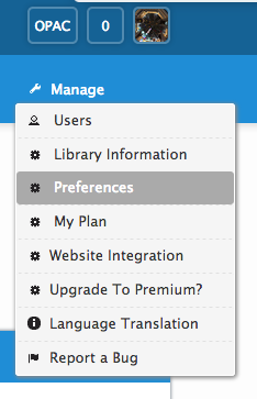 Library information menu