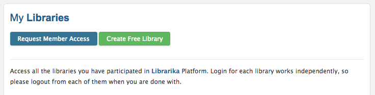 Librarika login form