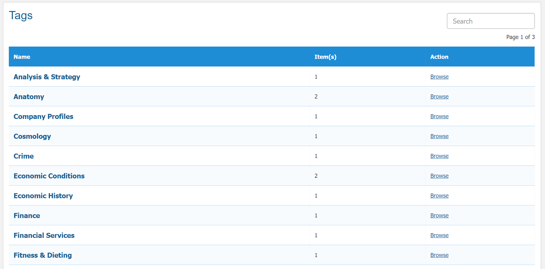 OPAC catalog search page
