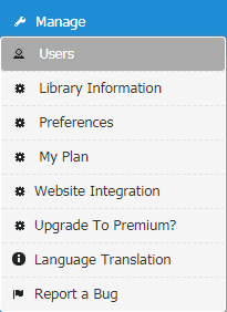 Users dropdown menu